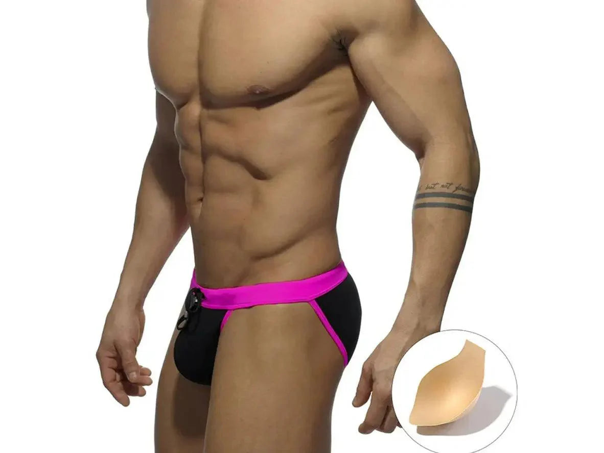 Gay Swim Briefs | UXH Swimwear High Cut Sports Swim Briefs