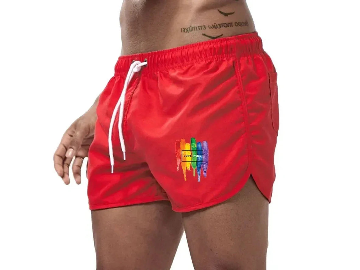 Gay Swim Shorts | Pride "LOVE WINS" Beach Shorts