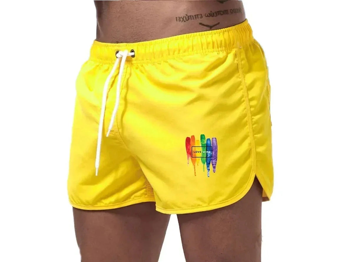 Gay Swim Shorts | Pride "LOVE WINS" Beach Shorts