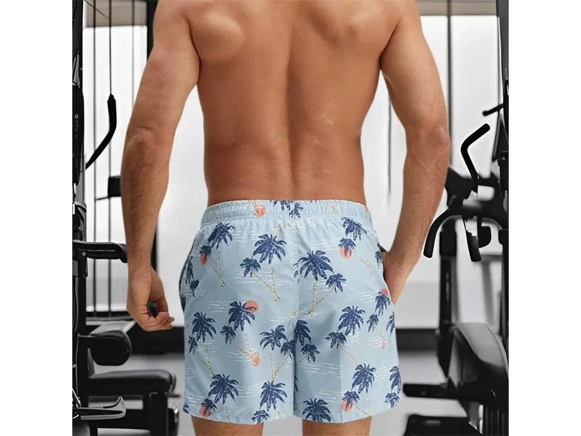 Gay Swim Shorts | Quick Dry Tropical Print Beach Shorts