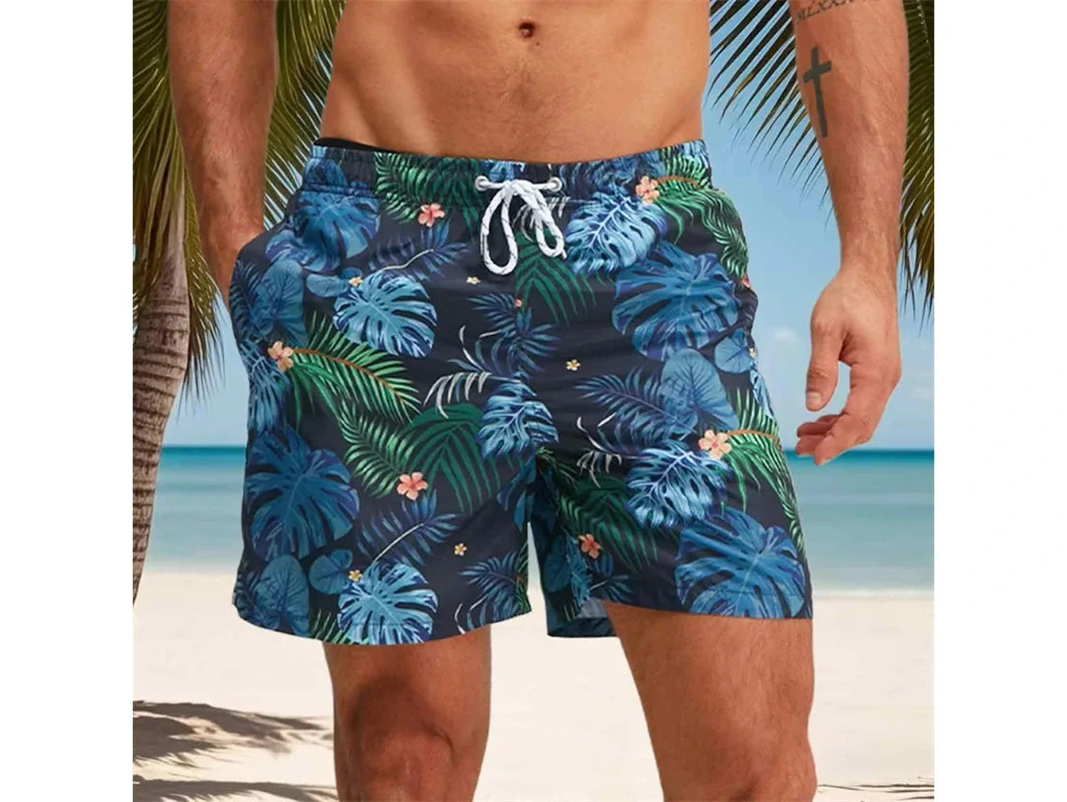 Gay Swim Shorts | Quick Dry Tropical Print Beach Shorts