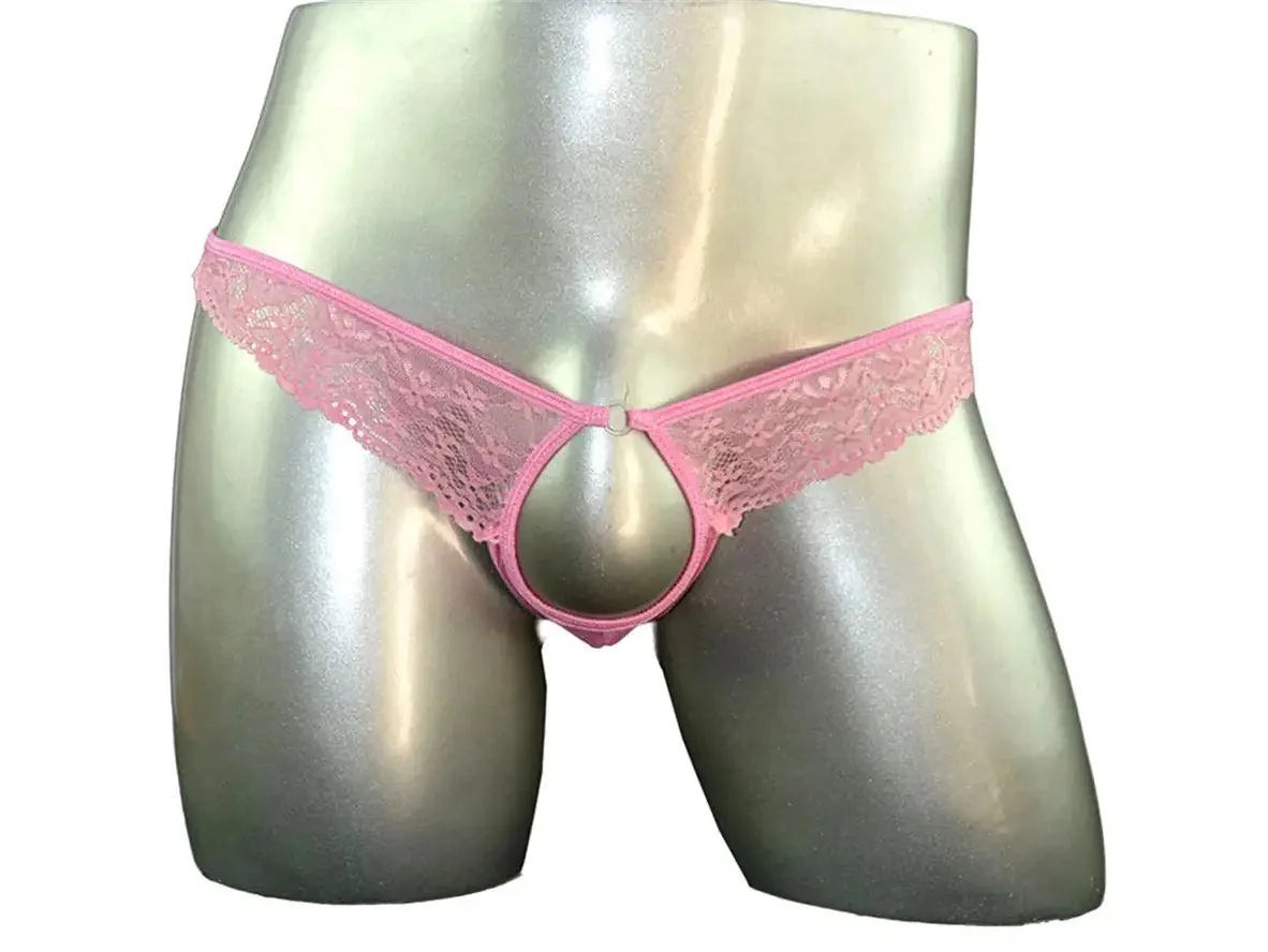 Gay Thongs | Open Crotch Lace Transparent Thongs