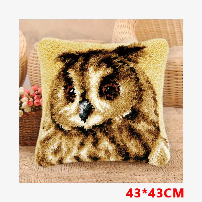 Flower Latch Hook Kit Cute Knooppakket Kussen Knopen Pillow Button Smyrna Knooppakket Needlework Button Packagek Linkhaak Kussen