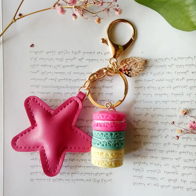 Women Cake Key Chain Fashion Cute French pastries Keychain Bag Charm Car Key Ring Wedding Party gift Jewelry 17278