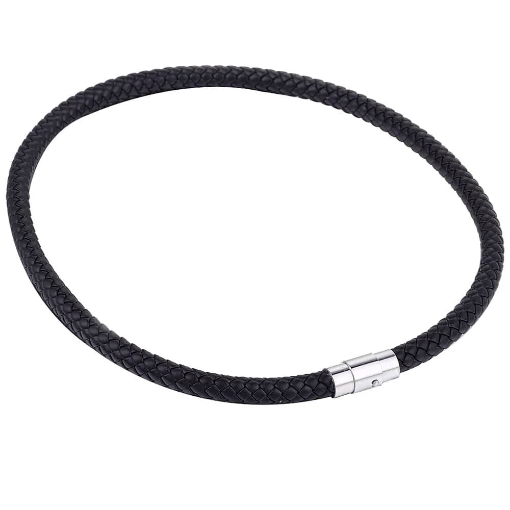Leather Necklace Choker for Men Women Black Brown Rope Choker Necklaces Wholesale Dropshipping Jewelry 4/6/8mm DUNM09A