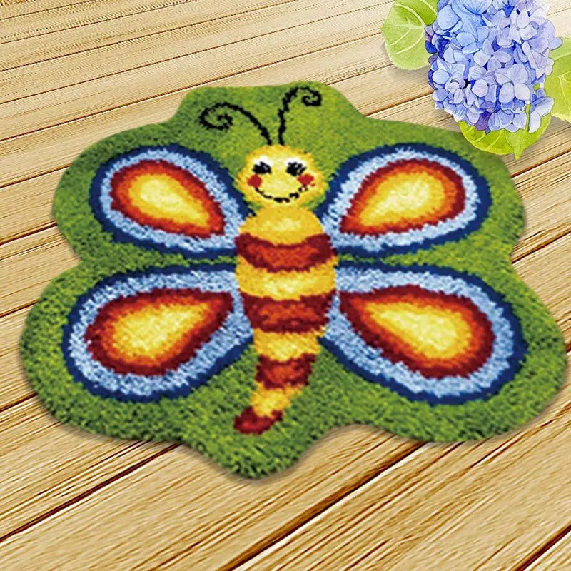 New Decorative Flower Carpet Crocheting Kit DIY Cushion Carpet Flower Latch Hook Rug Kit Needlework Crocheting Embroidery