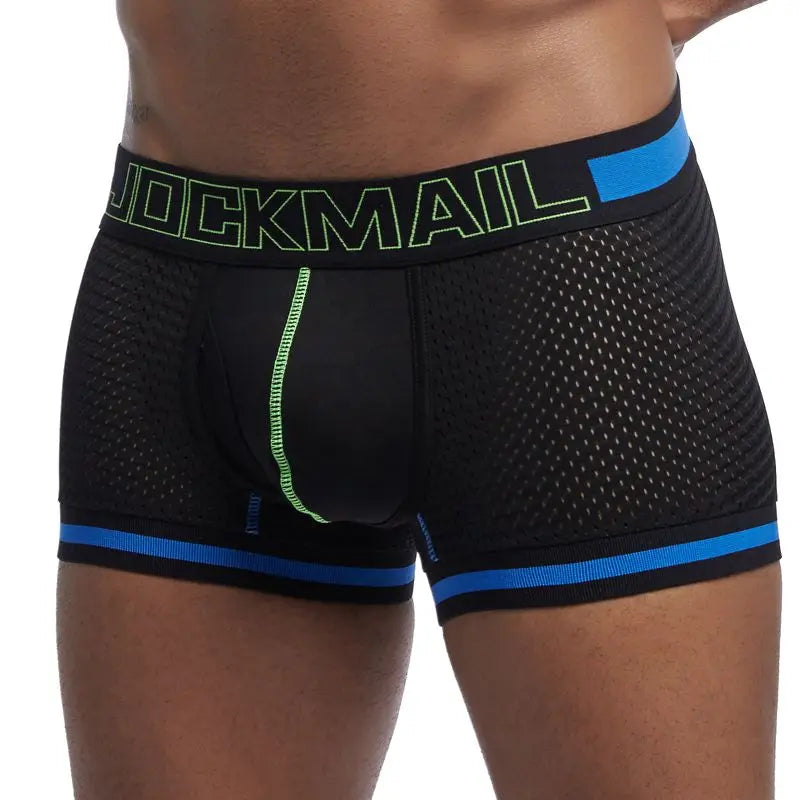 Mens Underwear Men Boxer Mesh U Pouch Sexy Underpants Cueca Boxer Men Cotton Pants men sleep bottoms Gay Male Panties