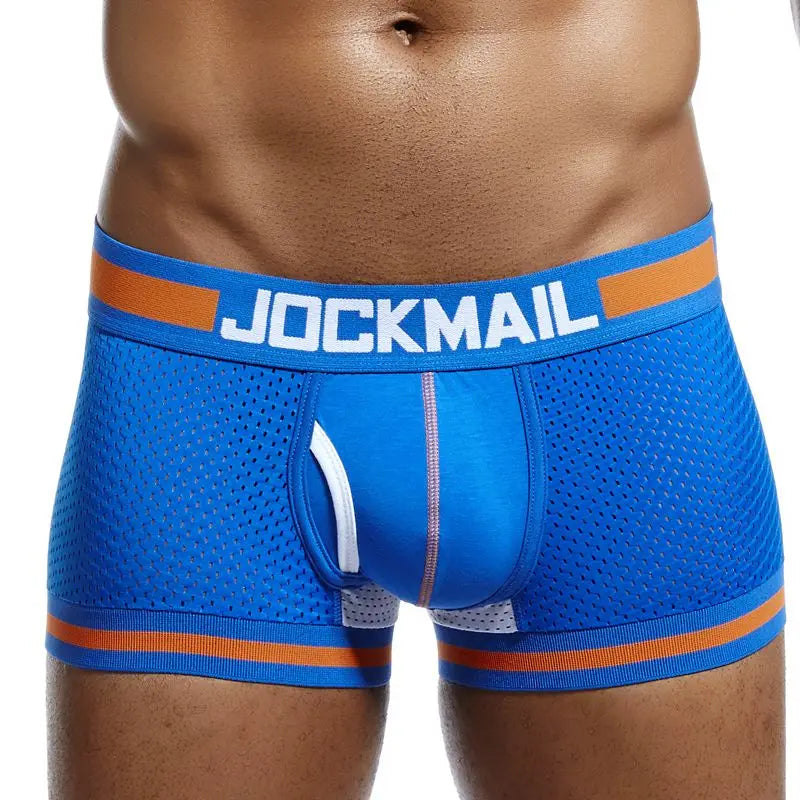 Mens Underwear Men Boxer Mesh U Pouch Sexy Underpants Cueca Boxer Men Cotton Pants men sleep bottoms Gay Male Panties