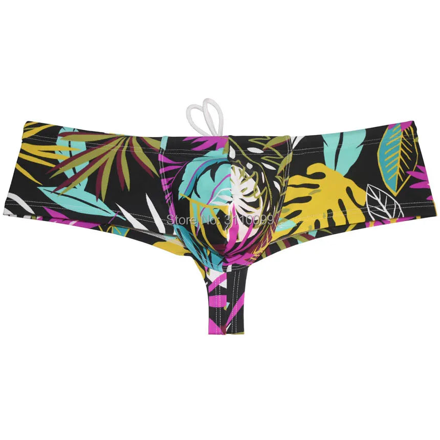 Men's Pouch Heighten Swim Cheeky Boxer Swimwear Brazilain Bikini Trunks