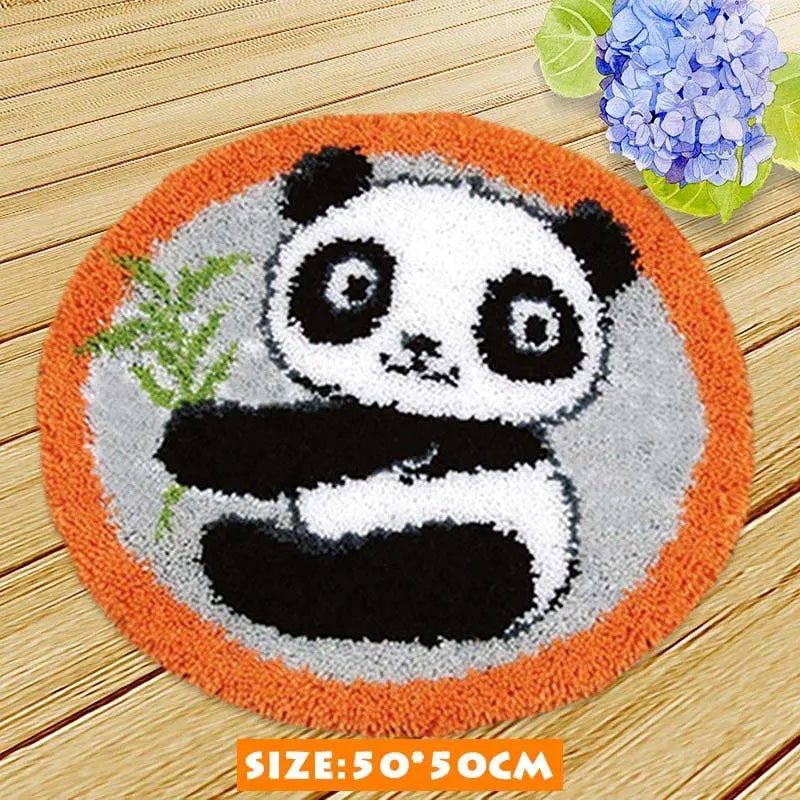 New Decorative Flower Carpet Crocheting Kit DIY Cushion Carpet Flower Latch Hook Rug Kit Needlework Crocheting Embroidery