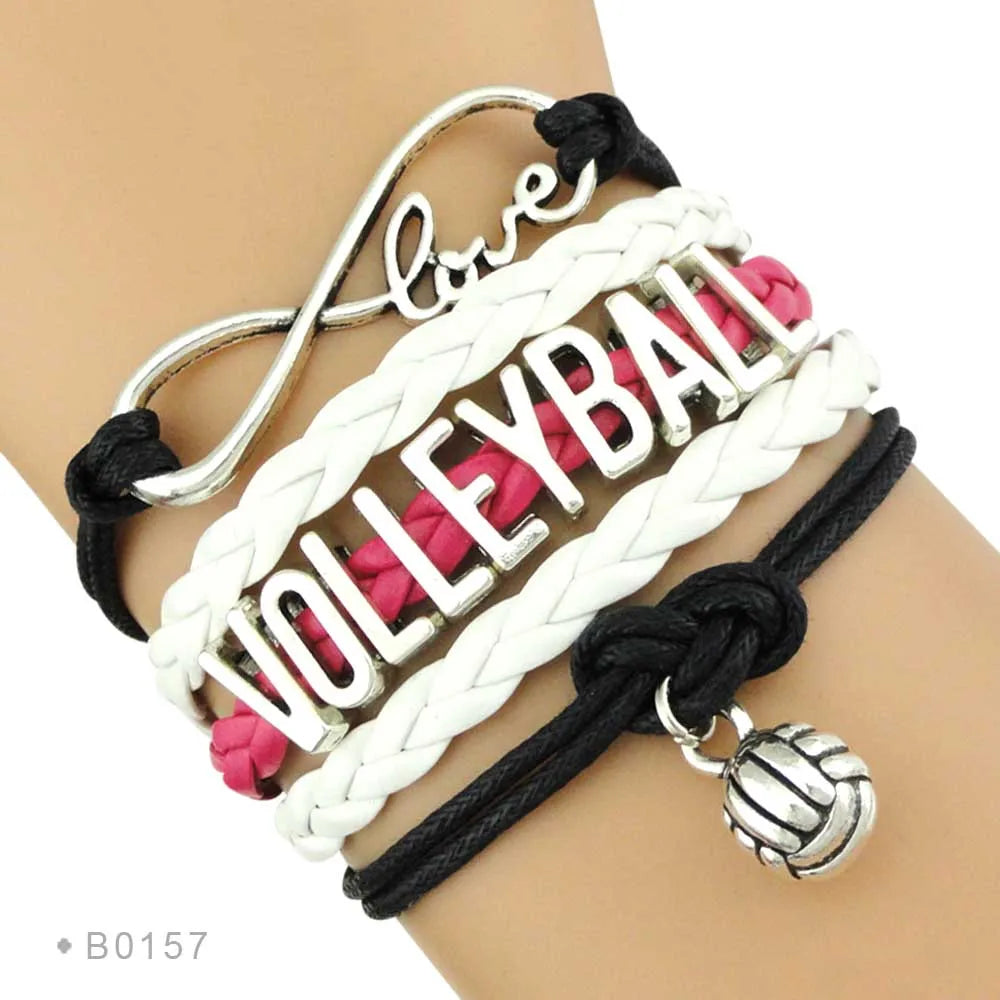 Trendy Infinity Love Volleyball Sports Fans Gift Jewelry Drop Shipping Christmas Gift Men's Bracelets for Women