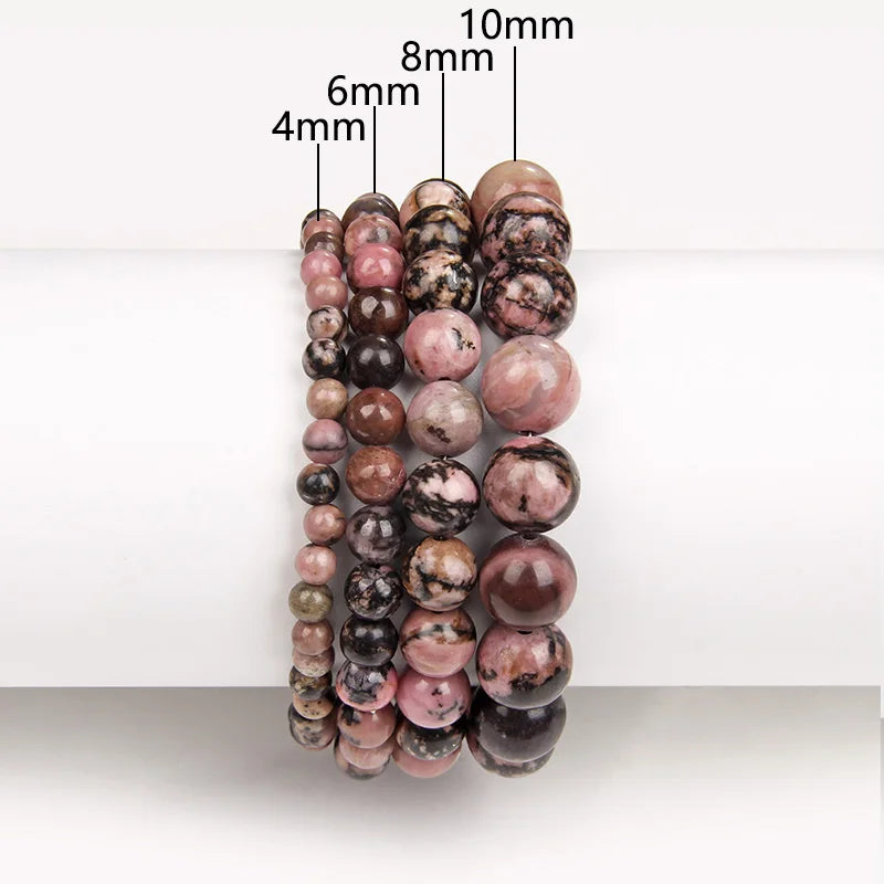 4 6 8 10 MM Beads Bracelet Natural Stone Stretch Bracelets