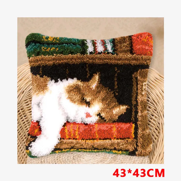 Flower Latch Hook Kit Cute Knooppakket Kussen Knopen Pillow Button Smyrna Knooppakket Needlework Button Packagek Linkhaak Kussen