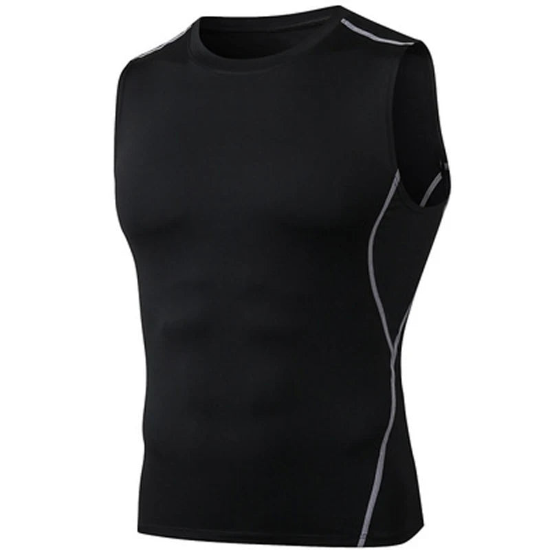 Men Quick Dry Running T-Shirts Compression Sleeveless Quick-drying Jersey training shirt Gym Mens Tank Top