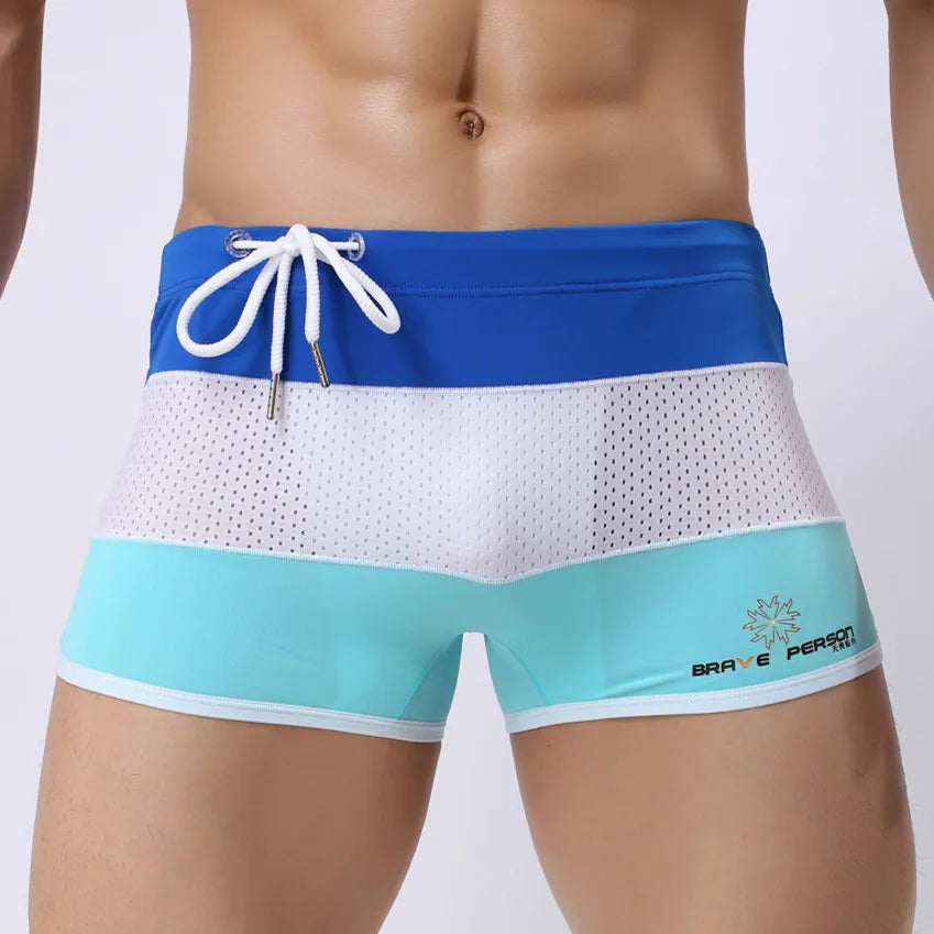 BRAVE PERSON Brand Men Swimwear Trunks Sexy Swimming Shorts Trunks Boxer Shorts Male Swimsuits Surf Board Beach Shorts B1009