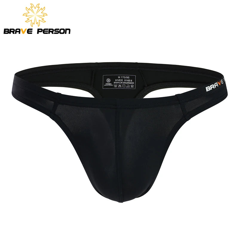 Brave Person Men’s Low-Waist Thong – Comfortable Cotton & Spandex Underwear