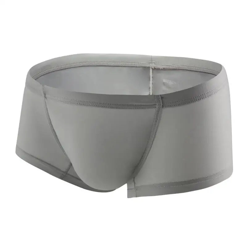 Sexy Men Underwear Boxers Solid Thin Ice Silk Panties Man Breathable Low Waist U Convex Pouch Underpants Male Cueca Calzoncillo