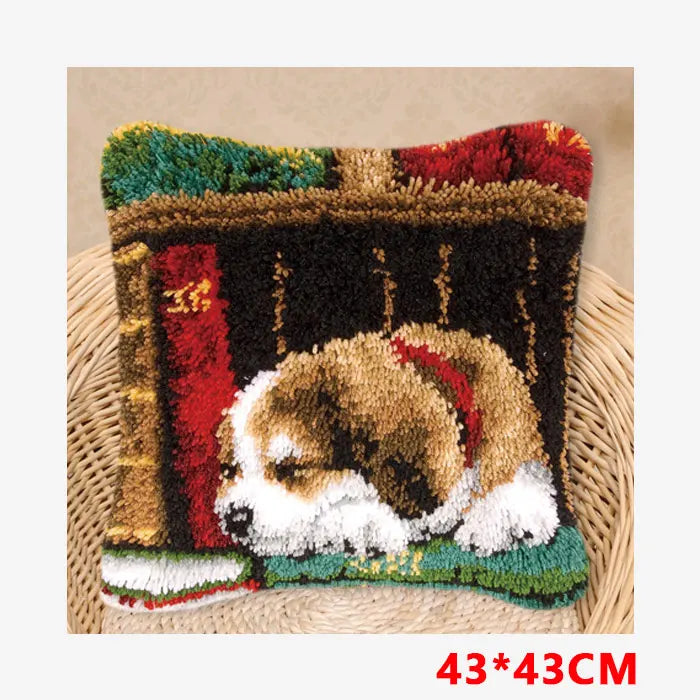 Flower Latch Hook Kit Cute Knooppakket Kussen Knopen Pillow Button Smyrna Knooppakket Needlework Button Packagek Linkhaak Kussen