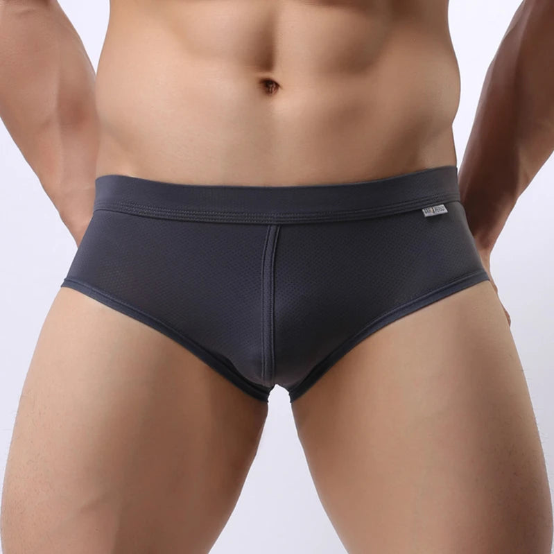 BRAVE PERSON Soft Nylon Underwear Men Boxers Briefs Mesh Breathable Elastic Sexy Boxers High Quality Male Panties Boxershorts