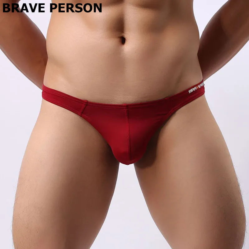 Brave Person Men’s Low-Waist Thong – Comfortable Cotton & Spandex Underwear