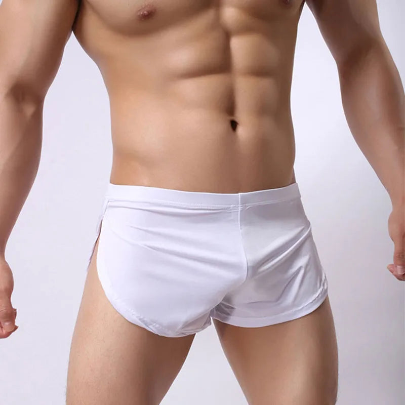 Men Shorts Gyms Sport Fitness Shorts Elastic Loose Sport Running Short Underpants Joggers Ice Silk Street wear Workout Clothes