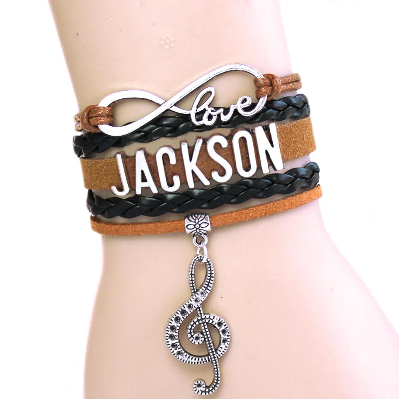 NEW ARRIVED Infinity Bracelet Love JACKSON Music Charm Bracelet Singer Bracelet The Artist Bracelet
