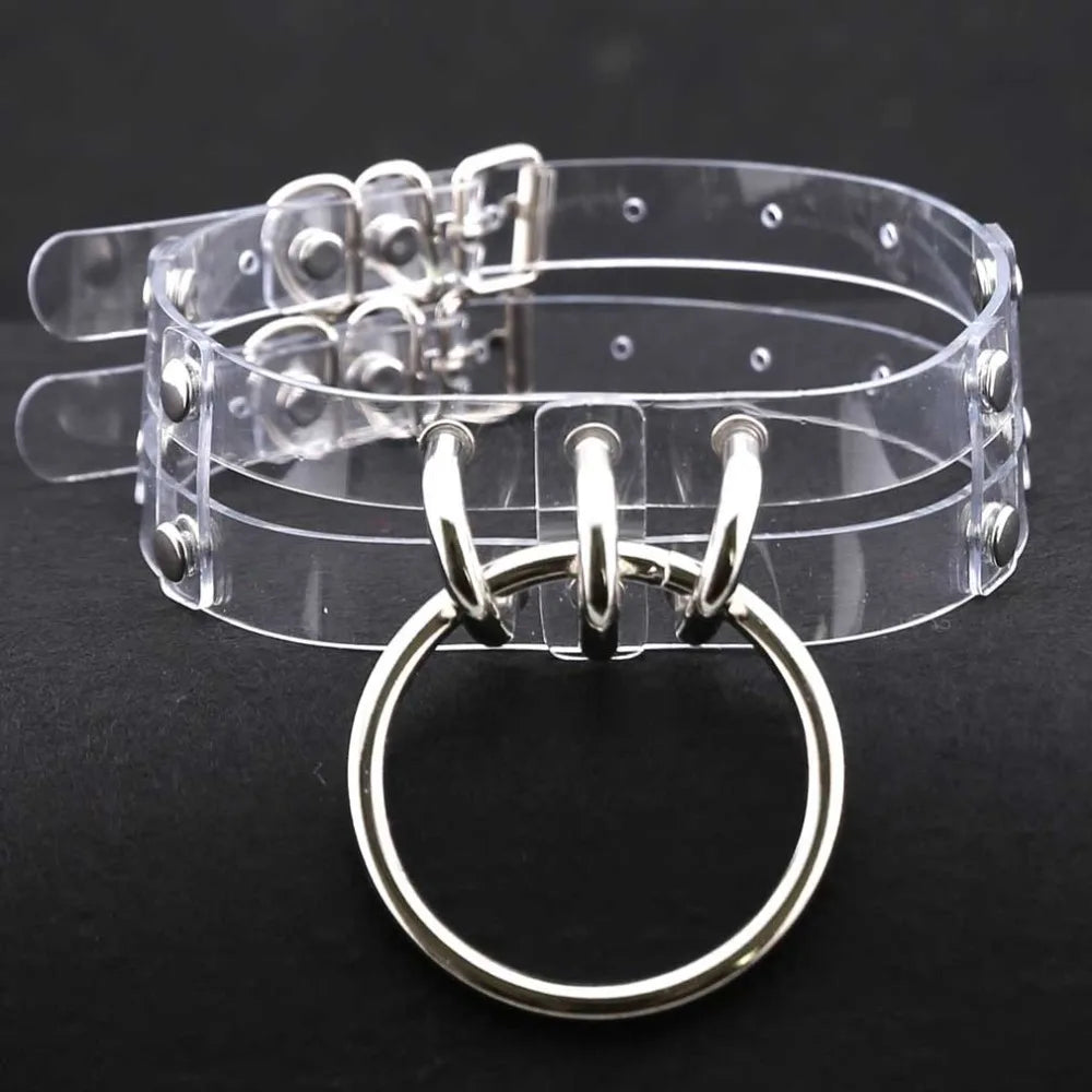 Punk Choker Collar Goth Necklace Big Transparent Straps Chocker Women Girls Trendy Rock Sexy Harajuku Emo Gothic Jewelry