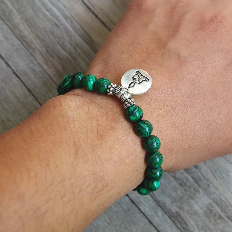 Handmade Jewelry Malachite Beaded Bracelet