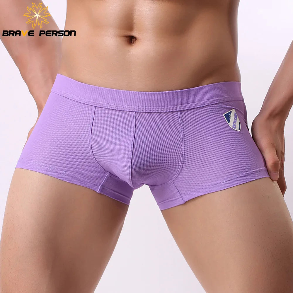 BRAVE PERSON Brand Underwear Men Boxers New Mens Boxers Shorts Male Panties Trunks Shorts U Convex Pouch Underpants