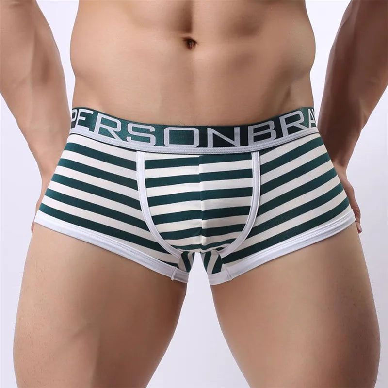 BRAVE PERSON Male Panties Men Underwear Boxers Cotton Underwear Sexy Striped Man Boxer Shorts Underpants B1155