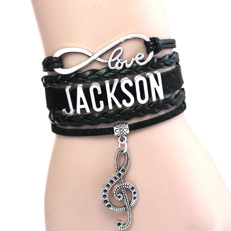 NEW ARRIVED Infinity Bracelet Love JACKSON Music Charm Bracelet Singer Bracelet The Artist Bracelet