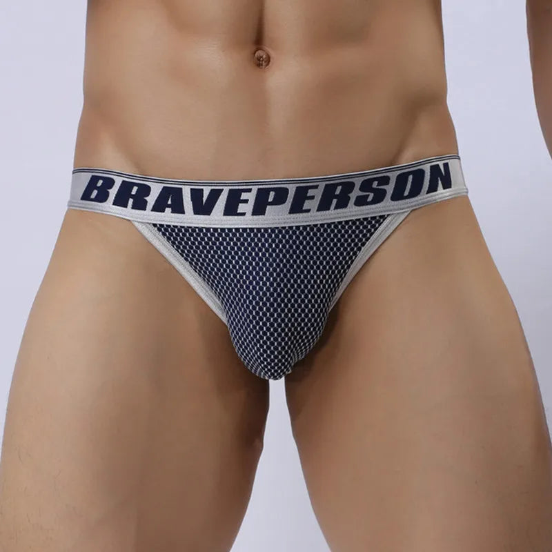 Brave Person Men’s Low-Waist Nylon Briefs – Breathable Underwear