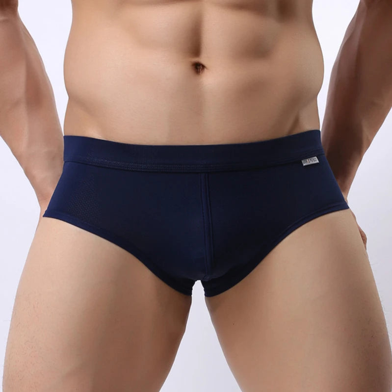 BRAVE PERSON Soft Nylon Underwear Men Boxers Briefs Mesh Breathable Elastic Sexy Boxers High Quality Male Panties Boxershorts
