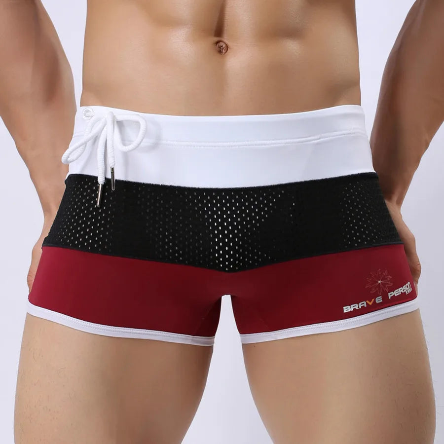 BRAVE PERSON Brand Men Swimwear Trunks Sexy Swimming Shorts Trunks Boxer Shorts Male Swimsuits Surf Board Beach Shorts B1009