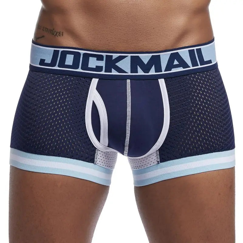 Mens Underwear Men Boxer Mesh U Pouch Sexy Underpants Cueca Boxer Men Cotton Pants men sleep bottoms Gay Male Panties