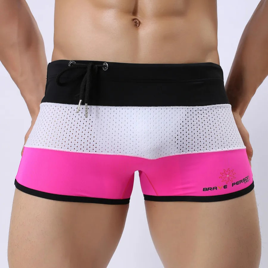 BRAVE PERSON Brand Men Swimwear Trunks Sexy Swimming Shorts Trunks Boxer Shorts Male Swimsuits Surf Board Beach Shorts B1009