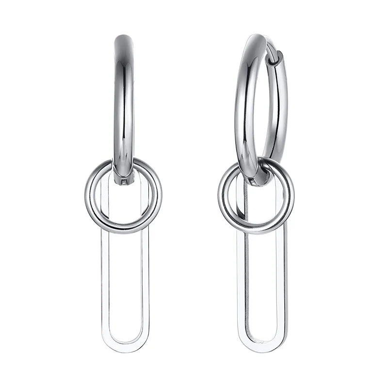 SINGLE SILVER COLOR DAGGER EARRING MEN STAINLESS STEEL SWORD HUGGIE HOOPS EARRINGS COOL FASHION ROCK TATTOO MEN JEWELRY