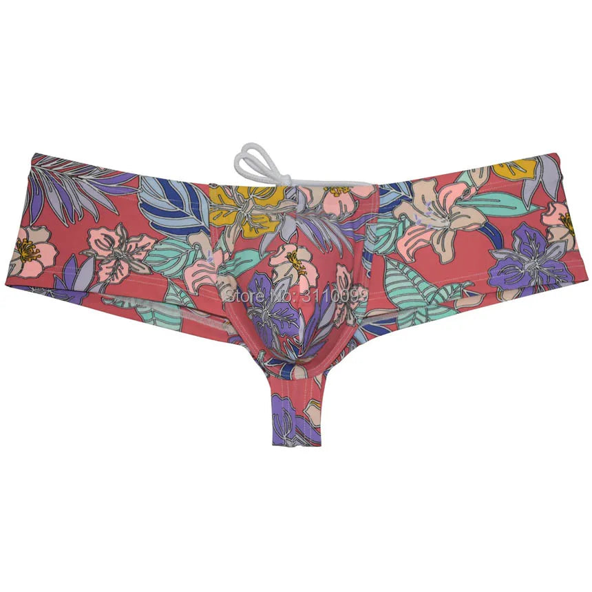 Men's Pouch Heighten Swim Cheeky Boxer Swimwear Brazilain Bikini Trunks