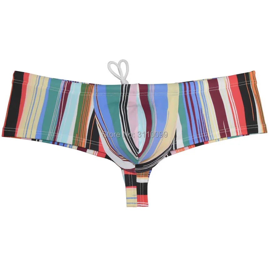 Men's Pouch Heighten Swim Cheeky Boxer Swimwear Brazilain Bikini Trunks