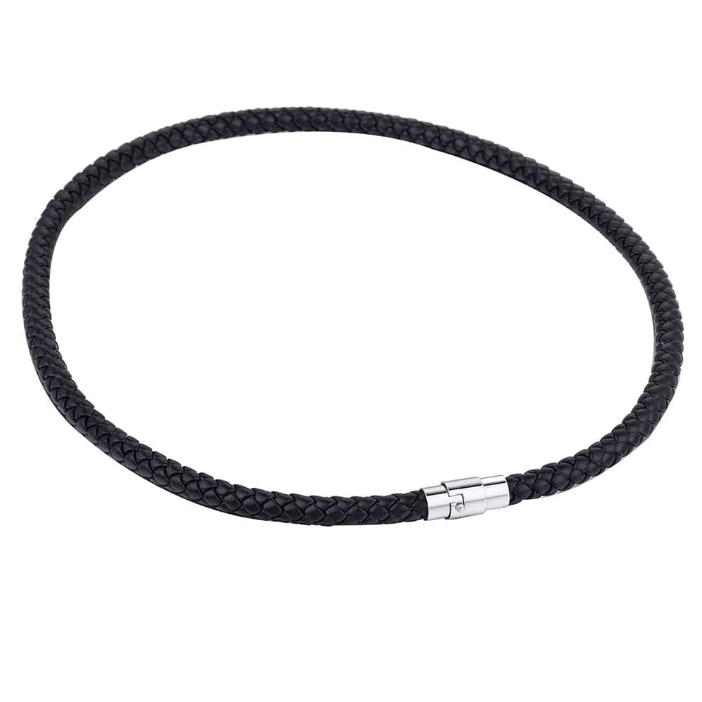 Leather Necklace Choker for Men Women Black Brown Rope Choker Necklaces Wholesale Dropshipping Jewelry 4/6/8mm DUNM09A