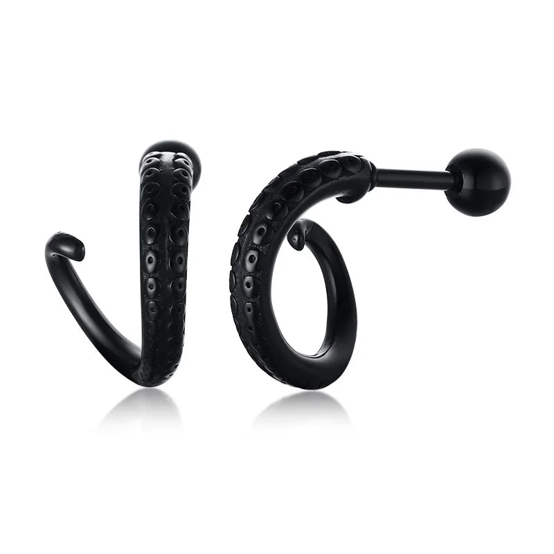 SINGLE SILVER COLOR DAGGER EARRING MEN STAINLESS STEEL SWORD HUGGIE HOOPS EARRINGS COOL FASHION ROCK TATTOO MEN JEWELRY