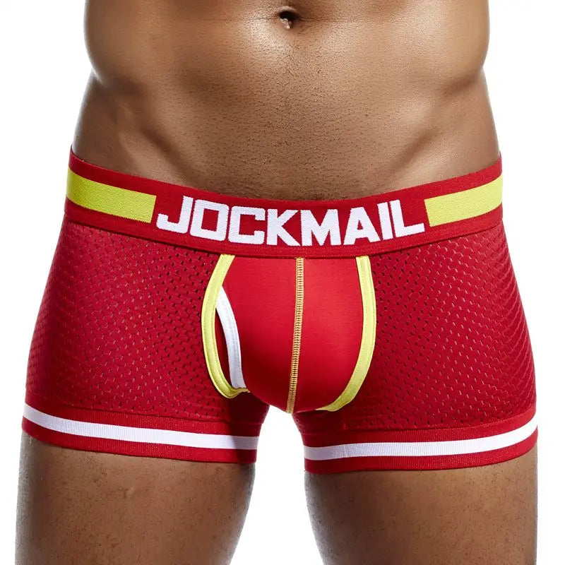 Mens Underwear Men Boxer Mesh U Pouch Sexy Underpants Cueca Boxer Men Cotton Pants men sleep bottoms Gay Male Panties