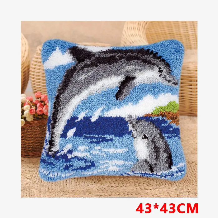 Flower Latch Hook Kit Cute Knooppakket Kussen Knopen Pillow Button Smyrna Knooppakket Needlework Button Packagek Linkhaak Kussen