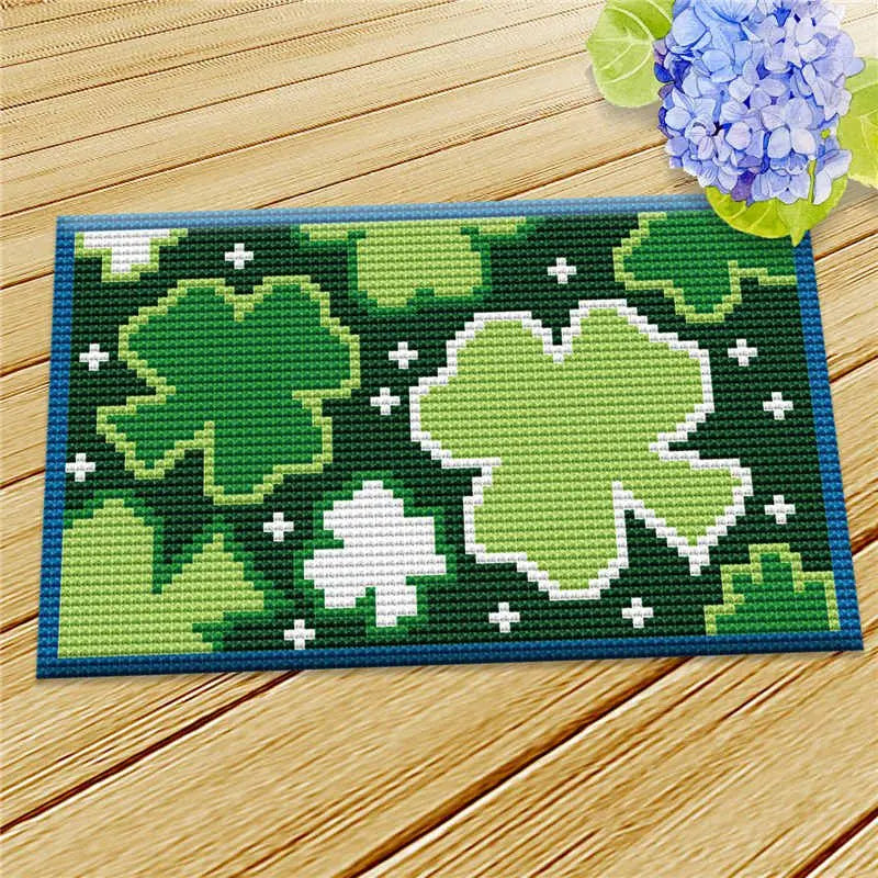 New Decorative Flower Carpet Crocheting Kit DIY Cushion Carpet Flower Latch Hook Rug Kit Needlework Crocheting Embroidery
