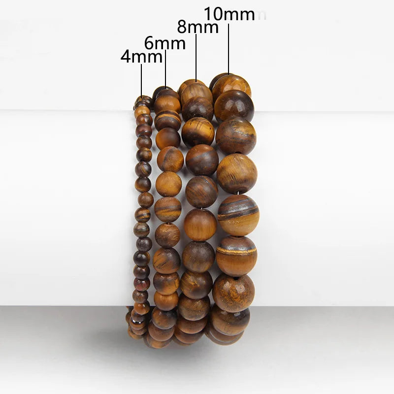 4 6 8 10 MM Beads Bracelet Natural Stone Stretch Bracelets