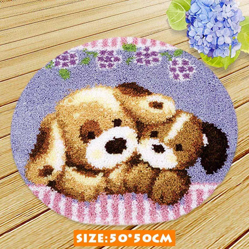 New Decorative Flower Carpet Crocheting Kit DIY Cushion Carpet Flower Latch Hook Rug Kit Needlework Crocheting Embroidery