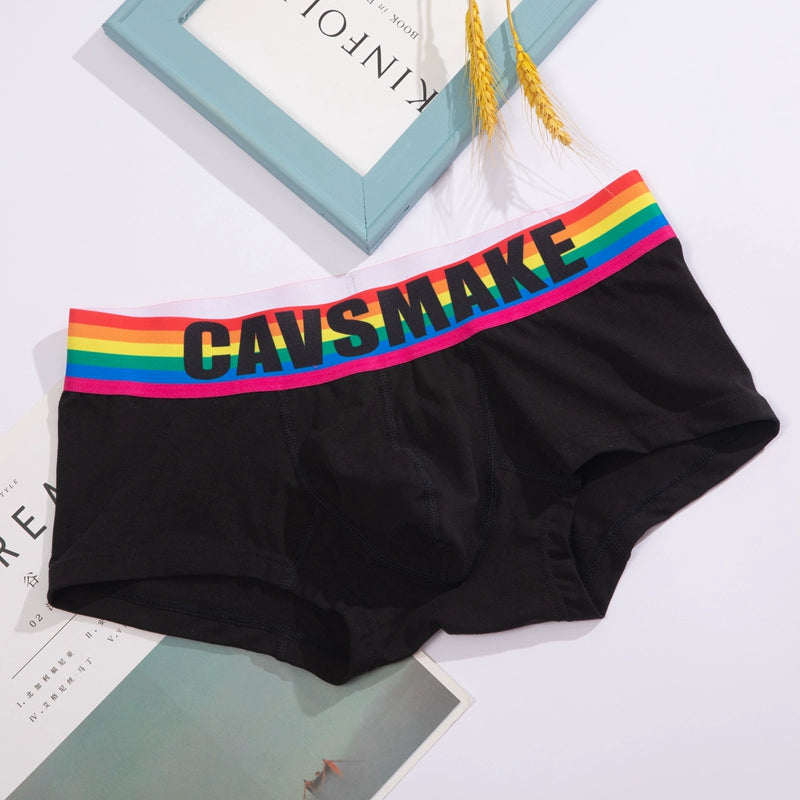 Sexy Comfortable Rainbow Black and White Boxer Men's Underwear