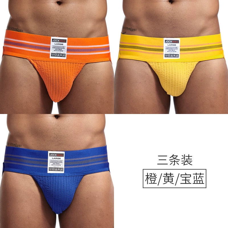 Jockmail Men's Cotton Breathable Jockstrap Male