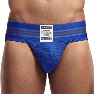 Jockmail Men’s Cotton Blend Breathable Jockstrap – Plaid Waistband, U-Convex Pouch Support