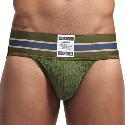 Jockmail Men’s Cotton Blend Breathable Jockstrap – Plaid Waistband, U-Convex Pouch Support